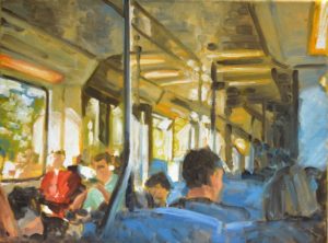 2020-03, Moritz Hasse, Berlin in der S-Bahn, 30x40cm